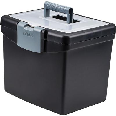 Storex Deluxe File Caddy with Letter Hanging Rails - 13-1/2 W x 11 D x 12-1/2 H - Black | staples.ca