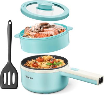 Reemix Hot Pot Electric with Steamer, 1.6L, Dual Power Setting, Non-Stick Saut√© Pan, Portable for Dorm and Apartment - Walmart.com