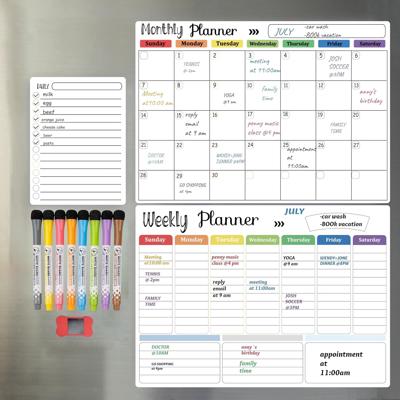 Hivillexun Magnetic Whiteboard Calendar for Fridge, 16.5x11.8 inches, Includes Markers - Walmart.com