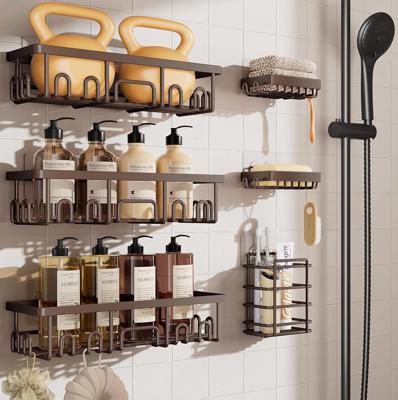 Amazon.com: Veken Shower Caddy 6-Pack, No Drilling & Rustproof, Waterproof Adhesive Shelves Rack with Soap Holder, Large Capacity Bathroom Organizers
