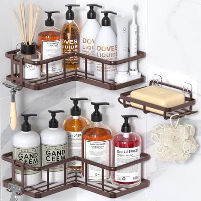 Amazon.com: YASONIC Corner Shower Caddy Adhesive, 100% Rustproof Shower Organizer with Soap Holder, No Drill Shower Shelf for Inside Shower, Wall-Moun