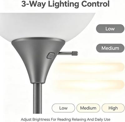 Tall Lamp 71 Inch, Modern Floor Lamp in Gray, Standing Lamp for Living Room Bedroom Office, Decorative Floor Light for Home Corner Lighting - Amazon.c