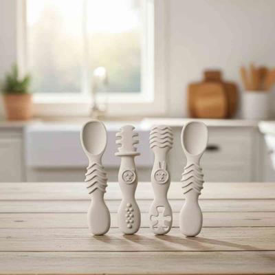 4-Piece Silicone Teether & Spoon Set | Targeted Relief (3M+) – Senso-Blanky