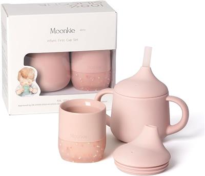 Amazon.com: Moonkie Baby Training Cup & Sippy Cup Set | 4 Months  | Baby-Led Weaning Essential | Gift for Infants (Blush Cup Set, 2 Pack) : Baby