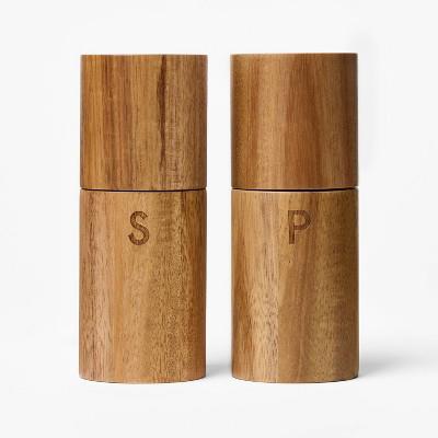 5 Acacia Salt and Pepper Grinder Set Natural Wood - Figmint™ : Target