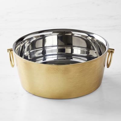 Double-Wall Antique Brass Beverage Bucket | Williams Sonoma