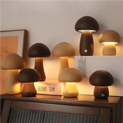 Wooden Mushroom Lamp – BRECK   FOX