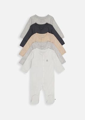 Plain Organic Cotton Sleepsuits 5 Pack | Woolworths.co.za