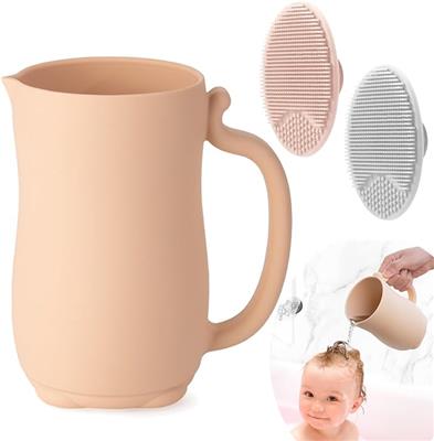 PandaEar Baby Bath Rinse Cup, Silicone Baby Shampoo Rinser with 2 Pack Cradle Cap Brush for Kids Toddler Body Washing (Pink) : Amazon.co.uk: Baby Prod