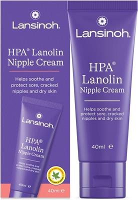 Lansinoh HPA Lanolin Nipple Cream - 40ml - 100% Natural Hypoallergenic | Sore Nipples Cracked Skin Breast Feeding Tasteless & Odourless BPA BPS-free B