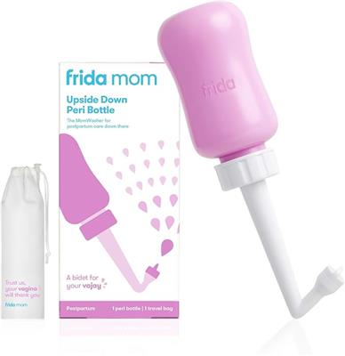 Frida Mom Upside Down Peri Bottle for Postpartum Care | Portable Bidet Perineal Cleansing and Recovery for New Mum, The Original Fridababy MomWasher :