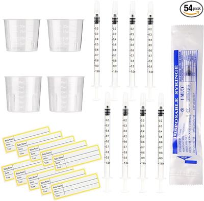 1ml Syringes Colostrum Syringe With Caps No Needle Syringe | 20ml 30ml Measuring Cups for Refilling and Measuring Liquids, Colostrum Harvesting, Scien