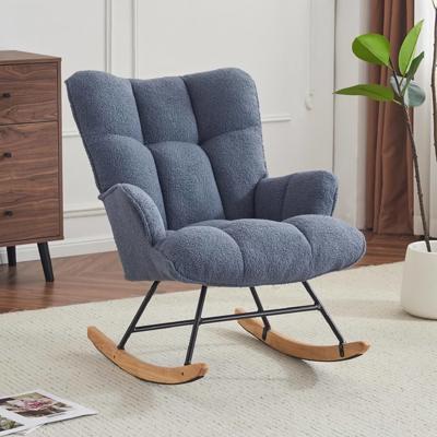 Amazon.com: SAETSFEG Rocking Chair Nursery Teddy Upholstered Glider Rocker Rocking Accent Chair Padded Seat with High Backrest Armchair Comfy Side Cha