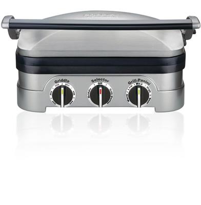Cuisinart® Griddler 5-in-1, Non-Stick Panini Grill Press/Sandwich Maker, Stainless Steel