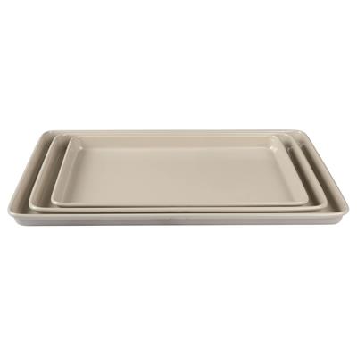 Martha Stewart 3-Piece Cookie Sheet Set - 13, 15, 17 Baking Pans, Ceramic Nonstick, PFA-Free, Car
