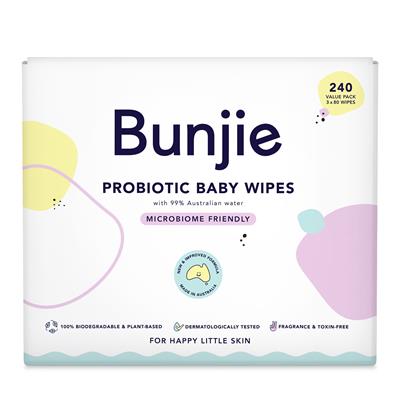 Bunjie Probiotic Wipes 240 Pack | Baby Bunting AU