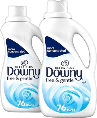 Amazon.com: Downy Ultra Plus Free & Gentle Laundry Fabric Softener Liquid, Concentrated, 152 Loads Total, 51 Fl Oz (Pack of 2), White : Health & House