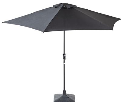 CANVAS Outdoor/Patio Market Umbrella with Crank Handle, Black, 9-ft