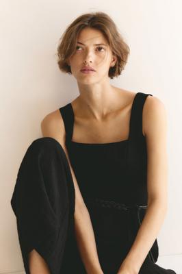 Womens Black Belted jumpsuit | H&M IN