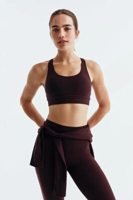 Womens Chocolate plum Medium Support Sports bra with SoftMove™ | H&M IN