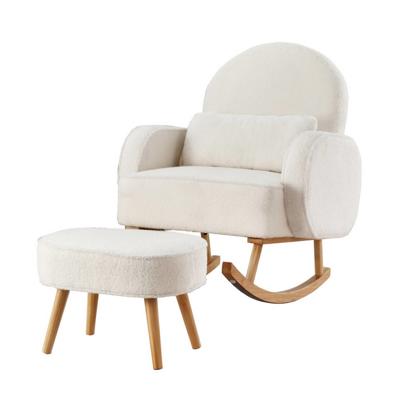 Artiss Armchair Rocking Ottoman White - Bunnings Australia