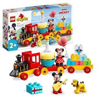 LEGO DUPLO | Disney Mickey & Minnie Birthday Train Toy for 2+ Year Old Girls & Boys - Educational Toys for Toddlers with Number Bricks & 3 Figures - G