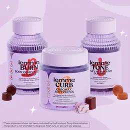 The All In One Bundle - Lemme Burn Gummies, Lemme Curb Soft Chews & Lemme Tone Gummies, Metabolism, Support & Toning with Clinically-Studied Actiponin