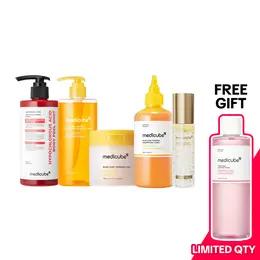 [medicube] Smooth & Clear Body Care Set | Hypochlorous Acid Body Peel Shot, Kojic Acid Turmeric Body Wash, Toner Pad, Toner, Mist | Exfoliating for De