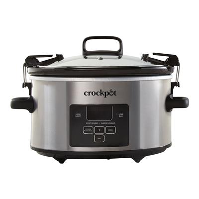Crock-Pot Digital Programmable Slow Cooker with Locking Lid, Feeds 4 People & More, Stainless Steel,