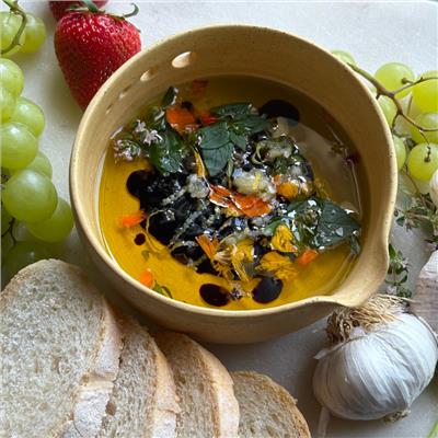 Ceramic Garlic Grater Dressing Bowl