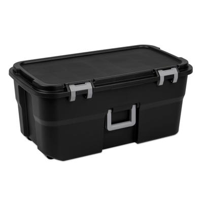 Sterilite 22 Gallon Large Wheeled Footlocker, Heavy Duty Plastic Storage Trunk Container, Lockable with Wheels and Handle, Black - Walmart.com