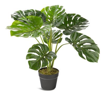 Naturae Decor Artificial Indoor Monstera Leaf Plant, 23-in