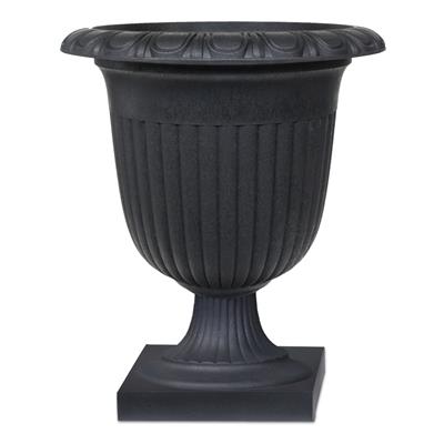 CANVAS Tuxedo Urn Self Watering Round Planter, 19.5-in W x 23-in H x 19.5-in D, Black
