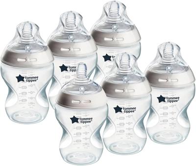 Tommee Tippee Natural Start Baby Bottle Breast-Like Teat 0m+ 260ml | Pack of 6, Slow Flow Breast-Like Teat, Self-Sterilising, Natural Latch Design, BP