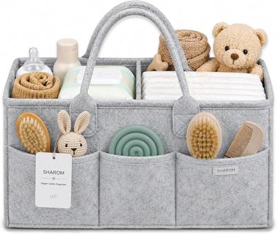 Essential Baby Caddy for Newborns. Spacious, Sturdy & Portable Diaper and Nappy Caddy for Newborn Essentials, Nursery Storage Basket & Organiser for B