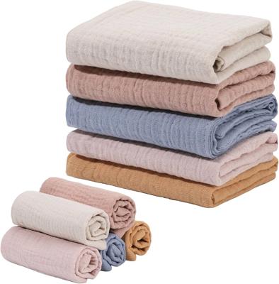 Meng Jiaran 5 Pack Baby Muslin Squares Baby Muslin Cloths Washcloths | 23x22cm, Muslin Cloths For Baby, Natural Cotton, Baby Essentials For Newborn, B