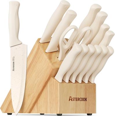 Amazon.com: Knife Set, Astercook 22-Piece Kitchen Knife Set with Sharpener Block, High Carbon Stainless Steel Knives, Dishwasher Safe, Non-Slip Handle