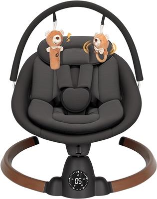 Uuoeebb Baby Bouncer, Portable Electric Baby Swing with Bluetooth, 5 Swing Speed, 10 Songs, 5-Point Harness, Remote Control & Touch Panel - Bouncer fr