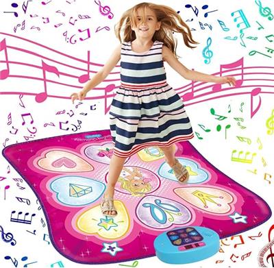 Amazon.com: SUNLIN Dance Mat for Girls Ages 3-8, Interactive Dancing Game Pad, Pink | Dance Mixer Rhythm Step Playmat with LED Lights, Adjustable Volu