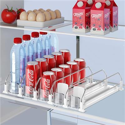 Amazon.com: IBORING Drink Organizer for Fridge,Holds up to 25 Cans | Self Pushing Fridge Drink Organ