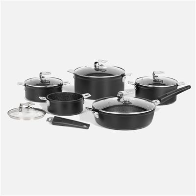 Starfrit The Rock T-Lock Forged aluminum Cookware Set, 12 Pieces