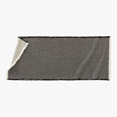 Alex Organic Cotton Black and White Reversible Bath Runner 24x60 + Reviews | CB2