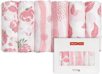 GLLQUEN BABY Muslin Squares Cloth for Baby 6pack 70cm x 70cm | Cotton Burp Cloths for Newborn, Absorbent & Breathable and Ideal to Clean, Wipe & Cover