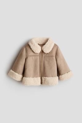Light beige Teddy-detail jacket for kids | H&M GB