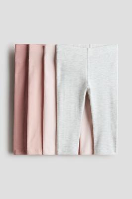 Pink/Light pink 4-pack cotton jersey leggings for kids | H&M GB
