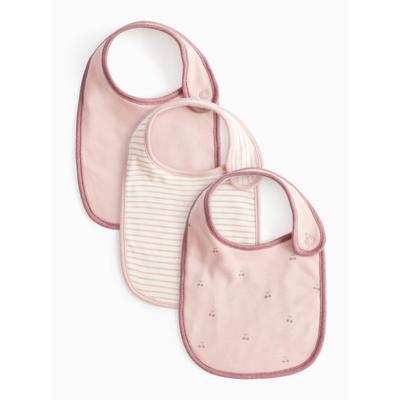 Buy Pink Stripe & Cherry Print Bibs 3 Pack One Size | Bibs and muslin squares | Argos