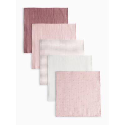 Buy Pink Patterned Muslin squares 5 Pack One Size | Bibs and muslin squares | Argos