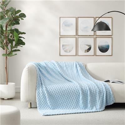 Patterned 50 x 70 Throw Blanket - Soft Cozy Jacquard Textured Plush