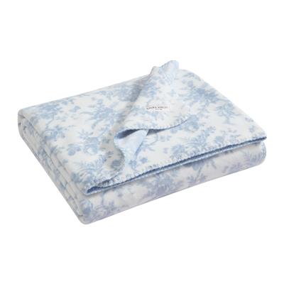 Laura Ashley Printed Reversible Plush Throw Blanket