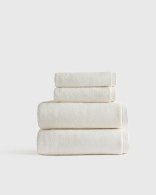 Plush Organic Turkish Cotton Bath Bundle (4 pieces) in Ivory